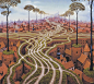 波兰画家Jacek Yerka1952年出生于波兰，父母均毕业于美术学院，从幼年开始，铅笔、画具、墨水、纸张、刷子，构成了他的美好世界。据说，他的灵感来自童年的记忆——那些风景、感受、味道和颜色。
在Jacek Yerka的画中，反复回旋着一种“家园”之感。在家园里，一个世界可能包含着另一个世界，一个世界可能威胁着另一个世界，一个世界可能期望着另一个世界，一个世界可能怀念另一个世界，一个世界可能基于另一个世界，一个世界可能飞向另一个世界……一个童话的甜美外壳，藏着神话的壮丽和恐怖。在他各个类型的作品中，科