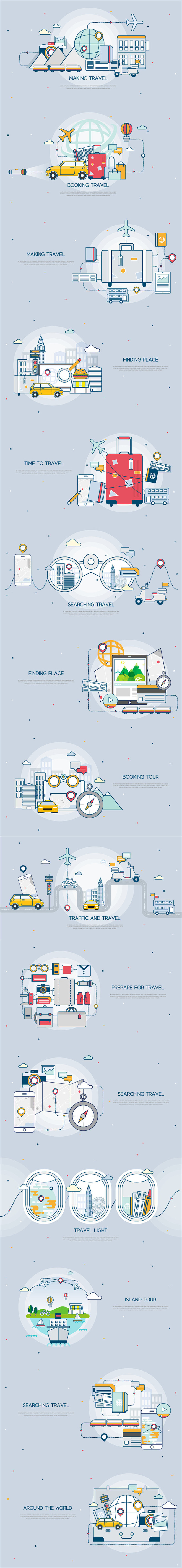 商务旅行数据插画