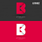 B letter origami style logo Premium Vector