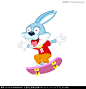 玩滑板的兔子