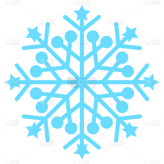 Icon 矢量蓝色雪花图标7 
