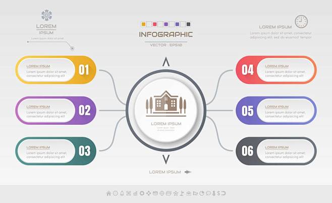 圆形数字目录图表
