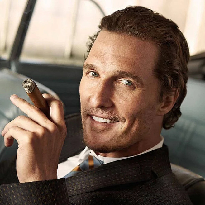 matthewmcconaughey正在享受古巴雪茄gentbelike大作