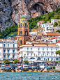 意大利Amalfi 阿马尔菲海岸的彩色小镇