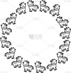 奶牛全身圆框
