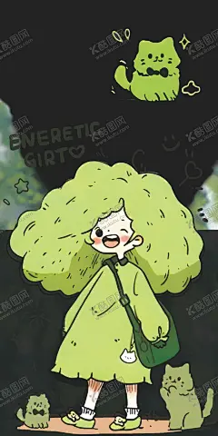 西蓝花女孩 【酷图网】西蓝花,女孩,可爱,卡通,壁纸