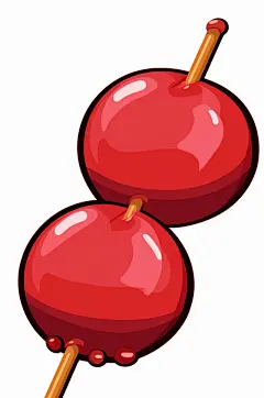 AI数字艺术美味水果冰糖葫芦插画