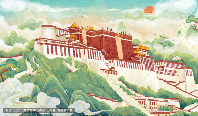 国潮布达拉宫-汇图网 www.huitu...