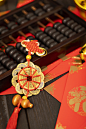 算盘五帝钱红包梅花钱新年素材图片