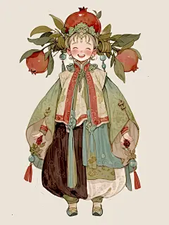 换V6模式国风越来越精准了 | 石榴拟人化IP - 小红书