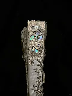 婚扇分享｜古董蕾丝白蝶贝折扇 - 小红书