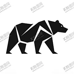 极简风格的灰熊标志 【酷图网】灰熊,灰熊素材,灰熊插图,矢量灰熊,标志,极简主义,Logo,矢量图,插图,海报,广告素材,野生动物