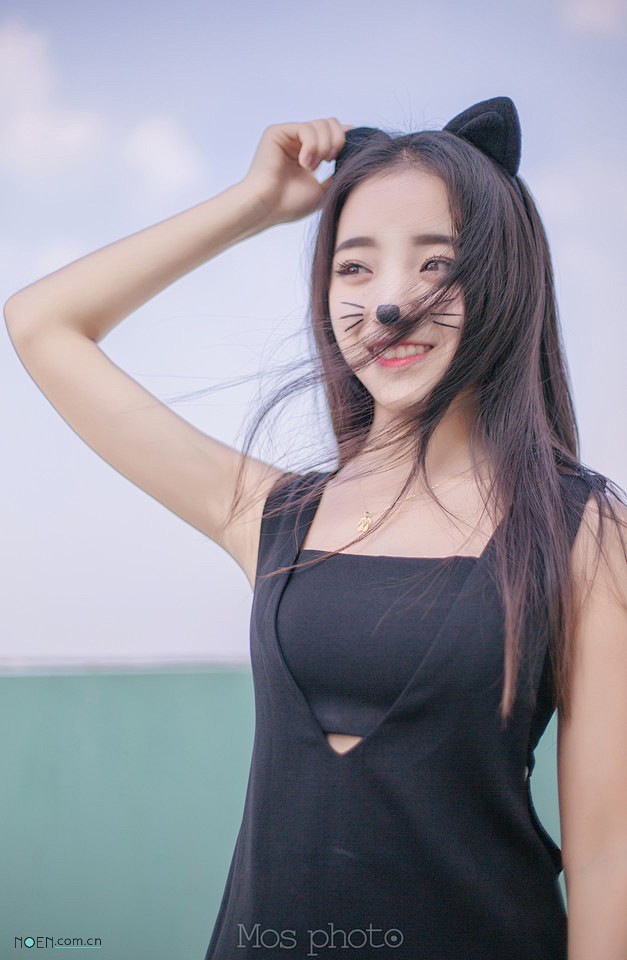 长发妹纸扮猫咪卖萌秀可爱-9P #萌# ...