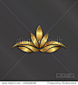 Luxury Gold Lotus logo plant image. Vector icon design