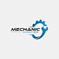 Vector gear and wrench mechanic logo icon vector