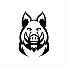 野猪动物标志logo矢量图设计素材