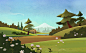 Animation Backgrounds: Paka Paka : Background design and digital color for the animated series called "cuentos de habia una vez"