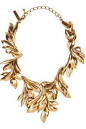 OSCAR DE LA RENTA  24-karat gold-plated leaf necklace: @北坤人素材