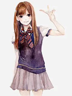 卡通手绘高清素材 学生 手绘女孩 校园 免抠png 设计图片 免费下载
