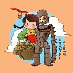 宫崎骏同人图 天空之城 #手绘# #插画#