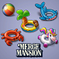 Merge Mansion - Casey and Skatie  Pool Toys