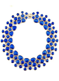 Blue Gemstone Gold Geometric Necklace