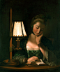 Henry Robert Morland, Woman Reading by a Paper-Bell Shade, 1766, Yale Center for British Art