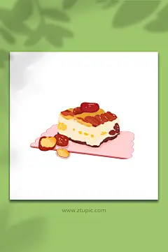 甄糕陕西西安特色美食元素插画