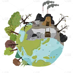 环保元素-手绘肌理-地球
