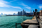 芝加哥伊利诺伊州河岸城市风景图片