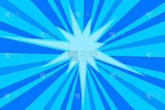 漫画蓝色阳光背景复古流行艺术风格卡通片