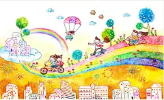 儿童节水彩卡通插画psd分层素材儿童节水彩卡通插画psd分层素材 快乐儿童 孩子 上学 梦幻乐园 儿童乐园 六一儿童节 希望工程 彩虹 鸟儿 河水 高楼 树木 儿童游玩乐园ny1dj24h1gw