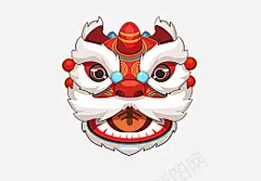 手绘舞狮头醒狮ai免抠素材_新图网 https://ixintu.com 手绘舞狮头 醒狮 狮子 国潮