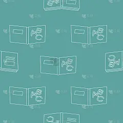 用现代无缝图案勾勒装饰书籍。