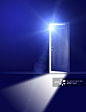 Light emitting out of a doorway_创意图片