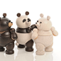 mufun木趣设计 创意玩偶 博物生肖系列木制公仔 台湾黑熊/北极熊