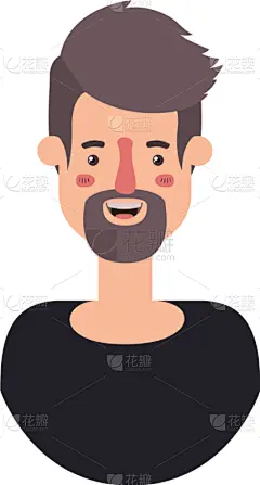 络腮胡子,性格,青年男人,头像,分离着色,男孩,可爱的,商务,人,高雅