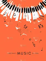 Piano concert poster. Music conceptual illustratio