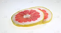 葡萄柚孤立在白色背景与剪枝路径。柚子柑橘果片分离。