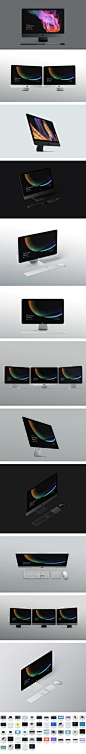 超级主流桌面&移动设备样机系列：iMac & iMac Pro系列一体机样机 [兼容PS,Sketch;共4.79GB]  
