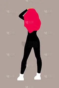 年轻时尚的女孩孤立的背景设计卡，时尚派对邀请，女权活动，女孩力量海报，商店销售等。