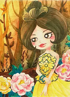 @FloraZeng花花 水彩手机壁纸【by FloraZeng花花 80后资深插图师 成立：爱绘studio 已出版《爱绘生活》第一册和第二册，台湾版《风格手绘》在杂志上发表《花爱》《爱美丽》等】