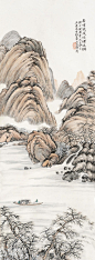 陈摩（1886—1945），字迦盦、迦庵、伽庵、伽盦、迦仙，别号迦蓝陀，江苏常熟人。画家。先世为福建罗田人，后随祖从政去虞山，才落籍为常熟人，幼年从父学画，夏日纳足于瓮以避蚊虫刺螫，研习不舍。后在上海某美术学校学习。工山水松石。