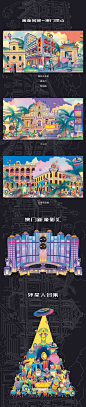#外星争霸#STUDIO CITY MACAO澳门新濠影汇酒店商场巨幅长图插画墙绘 : #外星争霸#澳门新濠影汇酒店商场巨幅长图插画墙绘