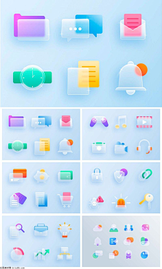新拟态-花瓣网|陪你做生活的设计师 | 糖果 立体 彩色 梦幻 图标 icon