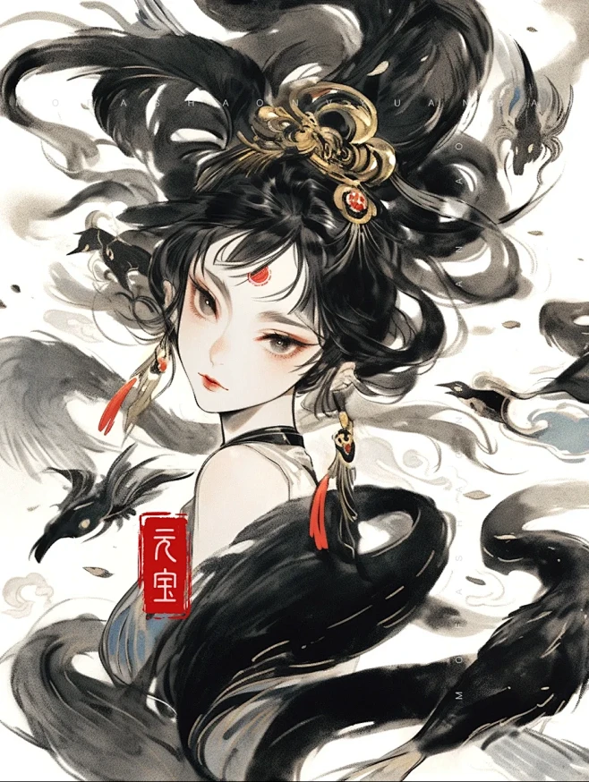 山海有灵 ️三足金乌-花瓣网