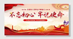 红色不忘初心党建文化展板