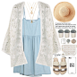 A fashion look from May 2016 featuring denim dress, 3/4 sleeve tops and flat sandals. Browse and shop related looks.