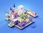 Wizarding World hogwarts harry potter lowpoly diorama isometric render