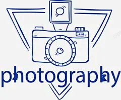 三角手绘相机标题框 创意素材